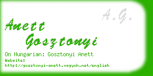 anett gosztonyi business card